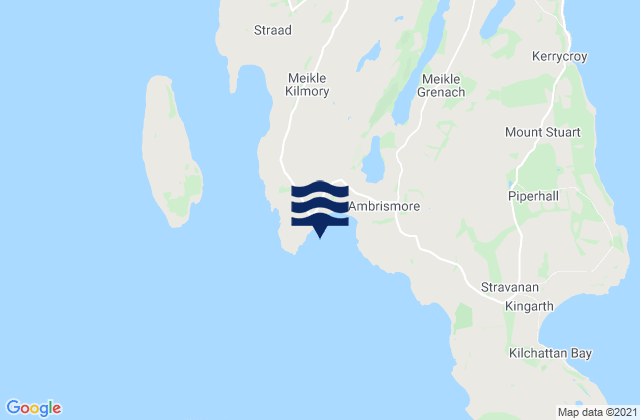 Mapa da tábua de marés em Scalpsie Bay, United Kingdom