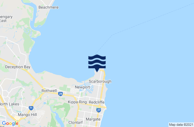 Mapa da tábua de marés em Scarborough, Australia