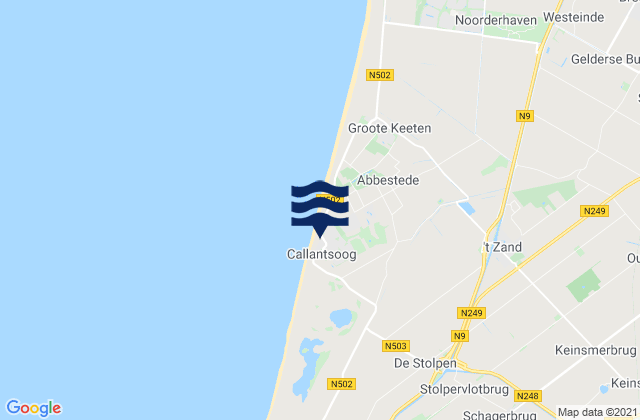 Mapa da tábua de marés em Schagen, Netherlands