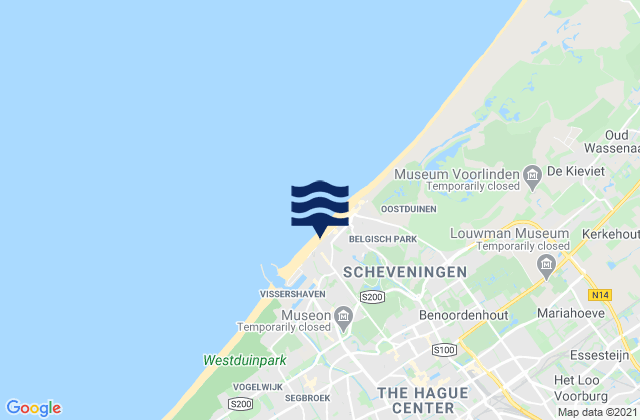Mapa da tábua de marés em Scheveningen, Netherlands