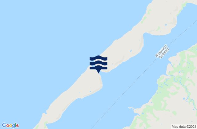 Mapa da tábua de marés em Schooner Opening, Canada