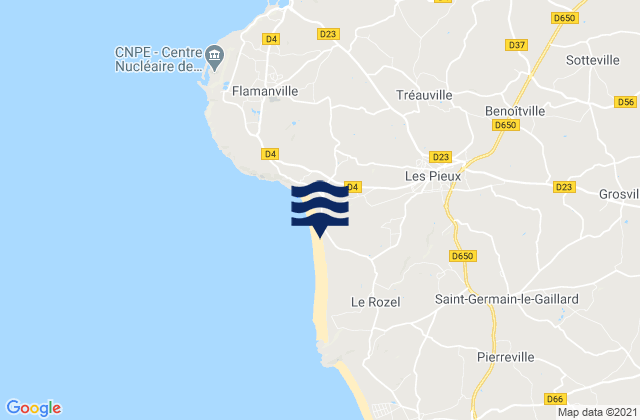 Mapa da tábua de marés em Sciotot, France