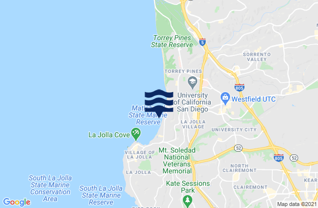 Mapa da tábua de marés em Scripps Pier/La Jolla, United States