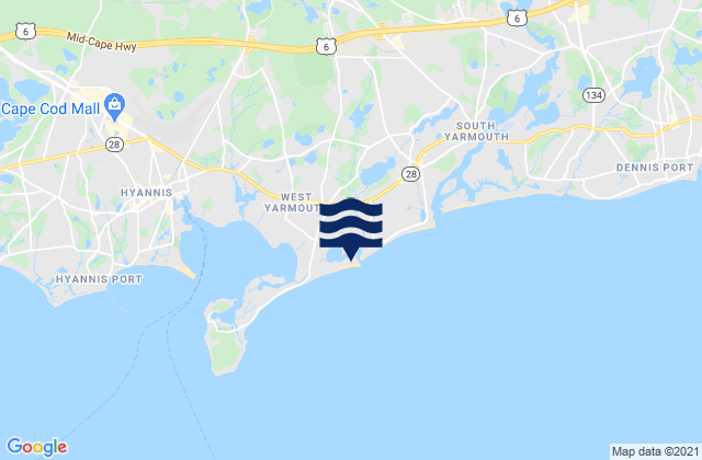 Mapa da tábua de marés em Sea Gull Beach, United States