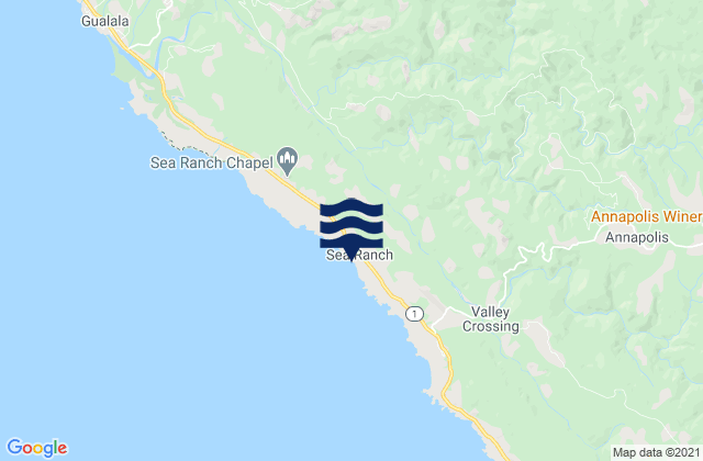 Mapa da tábua de marés em Sea Ranch, United States