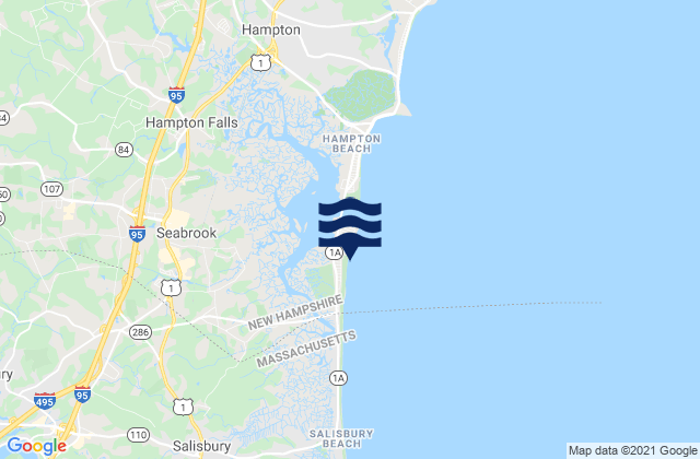 Mapa da tábua de marés em Seabrook Beach, United States