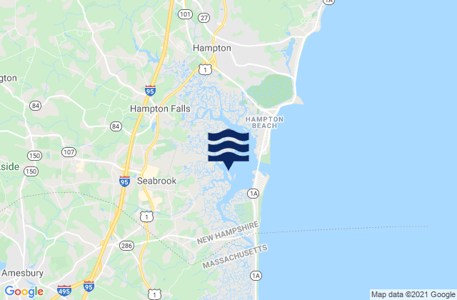 Mapa da tábua de marés em Seabrook, United States