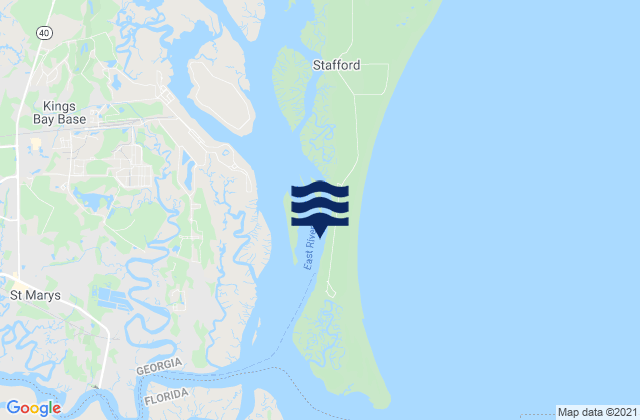 Mapa da tábua de marés em Seacamp Dock (Cumberland Island), United States