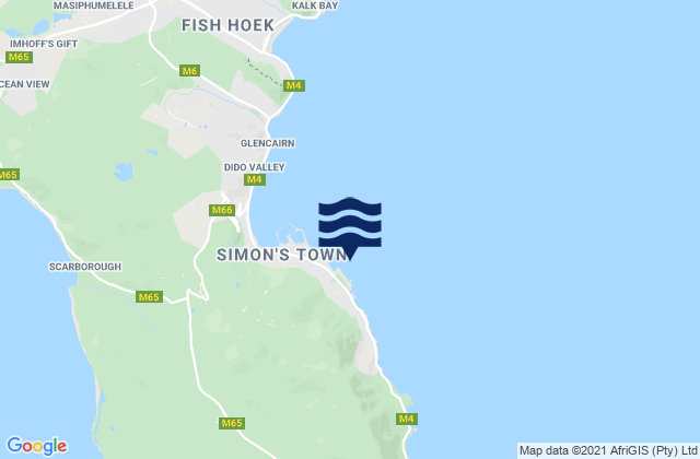 Mapa da tábua de marés em Seaforth Beach, South Africa
