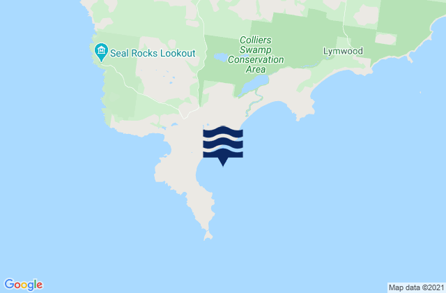 Mapa da tábua de marés em Seal Bay, Australia