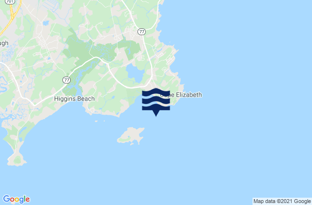 Mapa da tábua de marés em Seal Cove Cape Elizabeth, United States