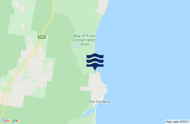 Mapa da tábua de marés em Seal Rocks, Australia