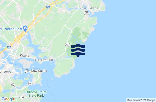 Mapa da tábua de marés em Seapoint (Cutts Island), United States