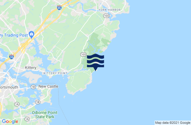 Mapa da tábua de marés em Seapoint Cutts Island, United States