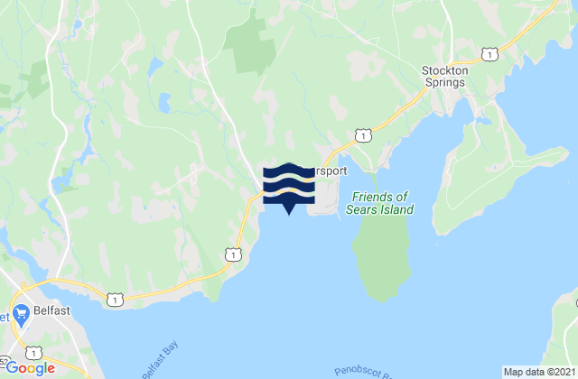 Mapa da tábua de marés em Searsport Harbor, United States