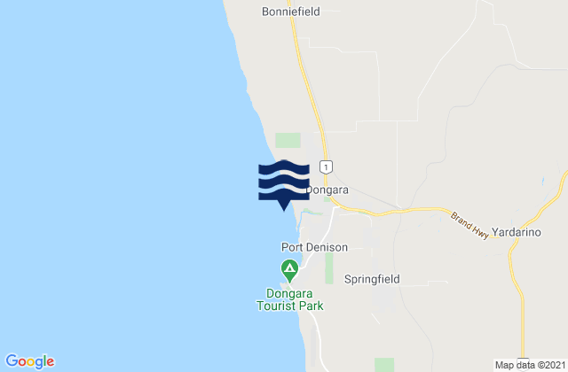 Mapa da tábua de marés em Seaspray Beach, Australia
