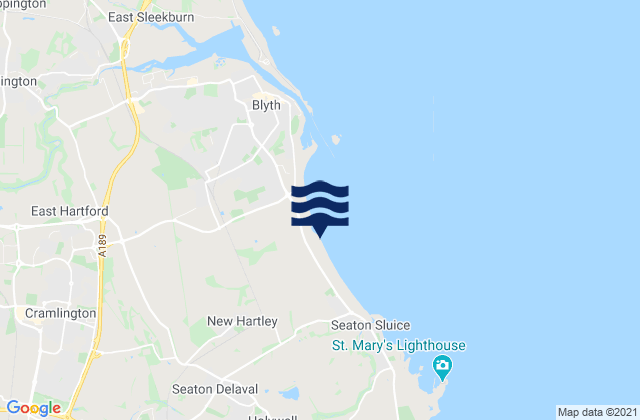 Mapa da tábua de marés em Seaton To Blyth, United Kingdom