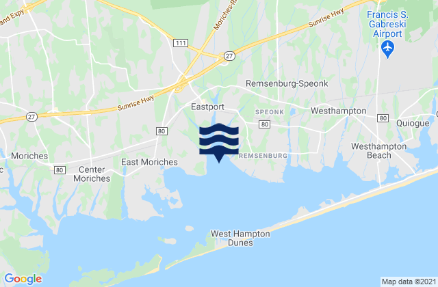 Mapa da tábua de marés em Seatuck Cove, United States