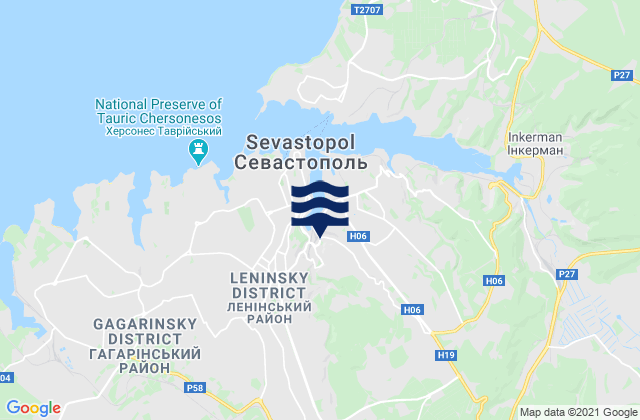 Mapa da tábua de marés em Sebastopol City, Ukraine