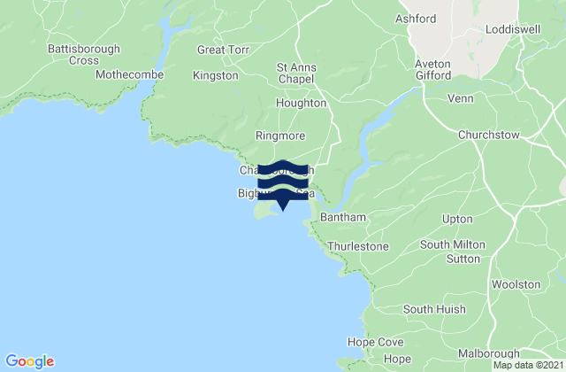Mapa da tábua de marés em Sedgewell Cove Beach, United Kingdom
