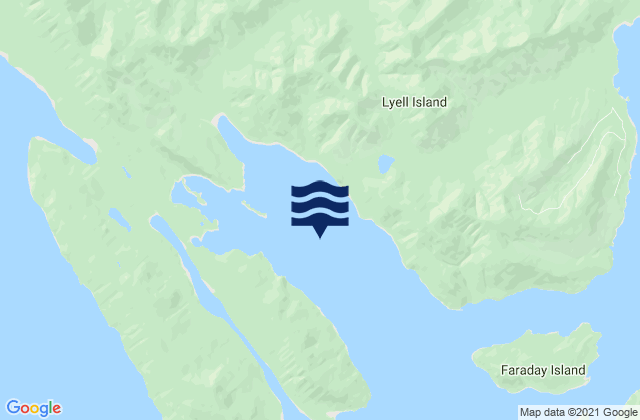 Mapa da tábua de marés em Sedgwick Bay, Canada