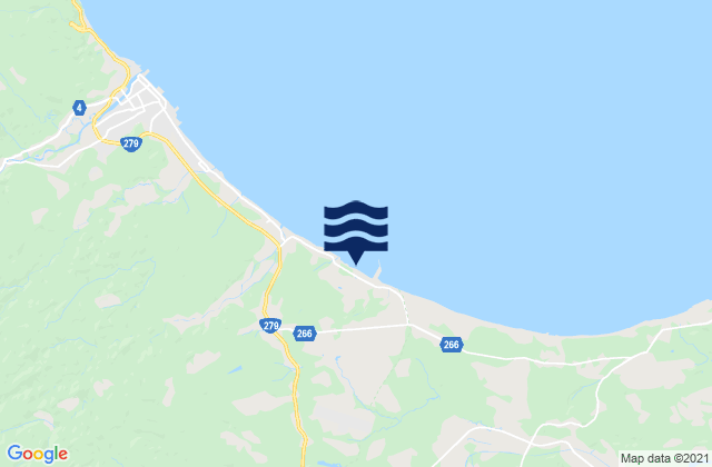 Mapa da tábua de marés em Sekinehama, Japan