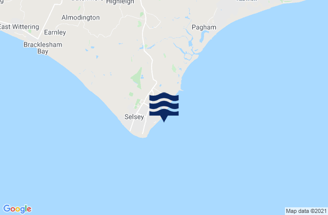 Mapa da tábua de marés em Selsey Bill, United Kingdom