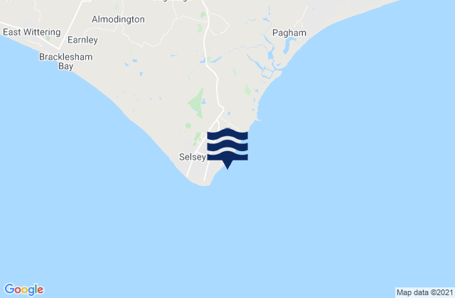 Mapa da tábua de marés em Selsey Bill, United Kingdom