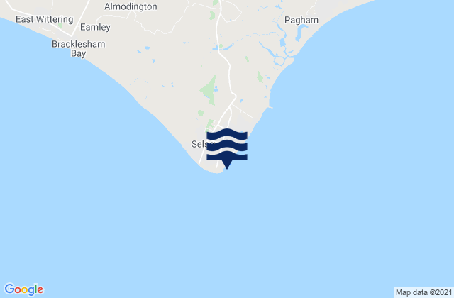 Mapa da tábua de marés em Selsey, United Kingdom