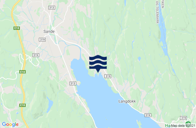 Mapa da tábua de marés em Selvik, Norway