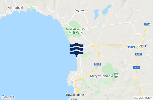 Mapa da tábua de marés em Selçuk, Turkey