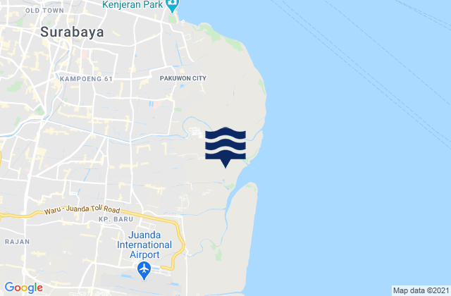 Mapa da tábua de marés em Semampir, Indonesia