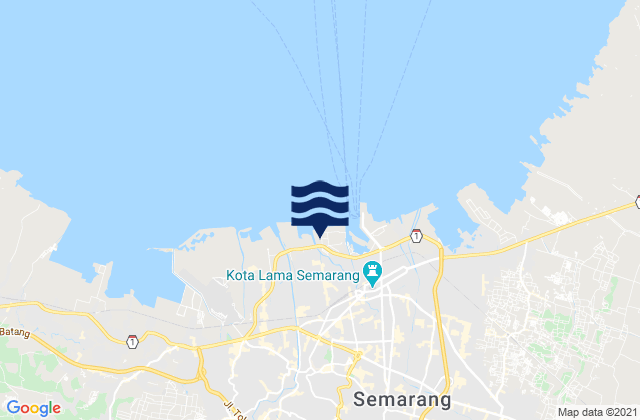 Mapa da tábua de marés em Semarang, Indonesia