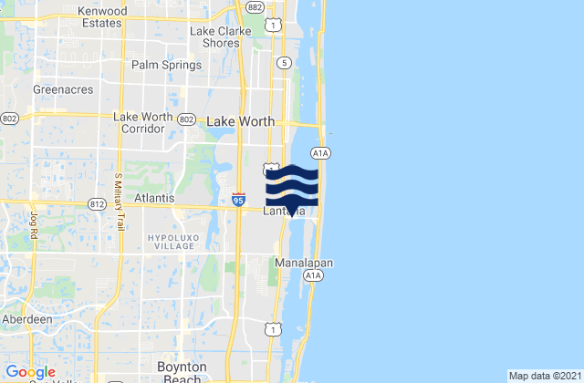 Mapa da tábua de marés em Seminole Manor, United States
