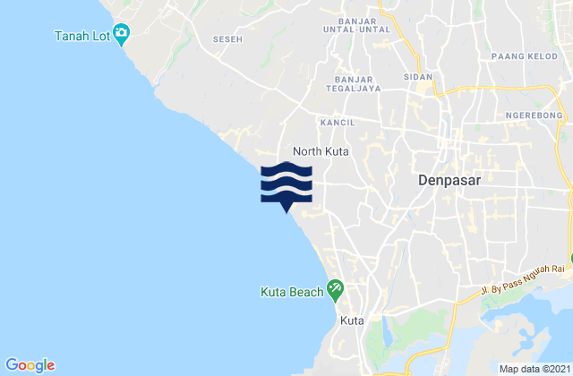 Mapa da tábua de marés em Seminyak, Indonesia