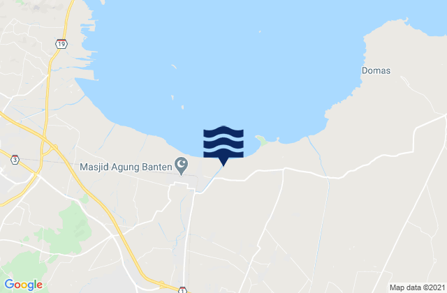 Mapa da tábua de marés em Serang, Indonesia