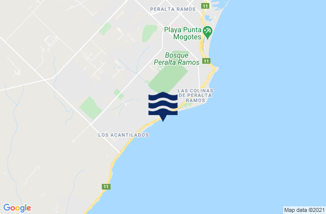 Mapa da tábua de marés em Serena, Argentina