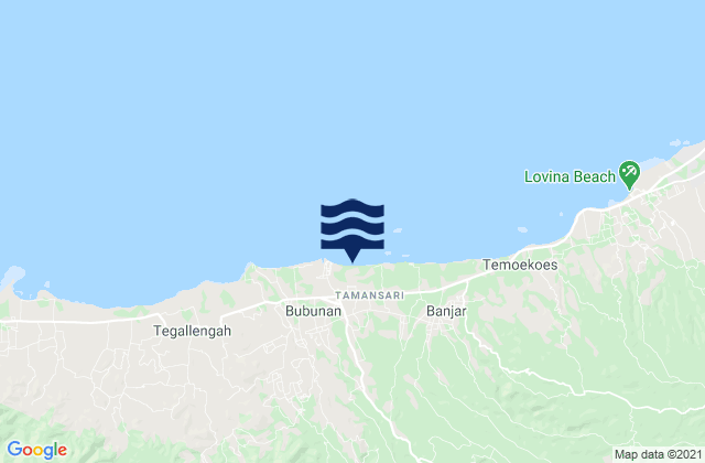 Mapa da tábua de marés em Seririt, Indonesia