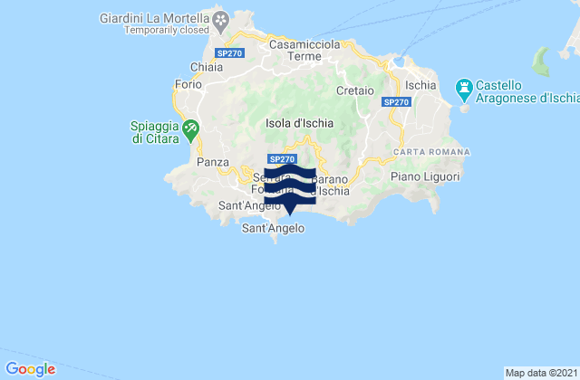 Mapa da tábua de marés em Serrara Fontana, Italy