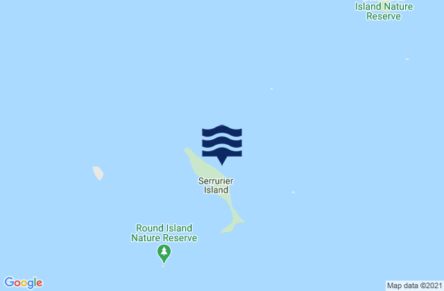 Mapa da tábua de marés em Serrurier Island, Australia