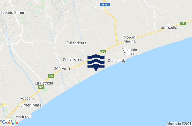 Mapa da tábua de marés em Sersale, Italy