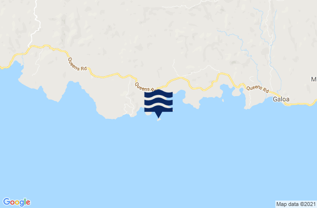 Mapa da tábua de marés em Serua, Fiji