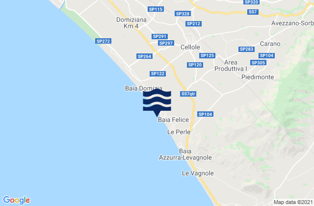 Mapa da tábua de marés em Sessa Aurunca, Italy