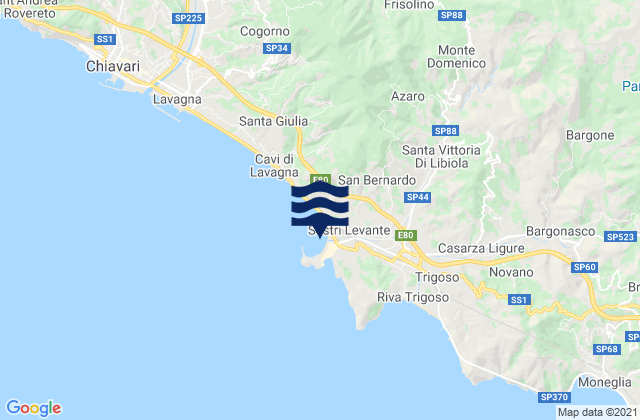 Mapa da tábua de marés em Sestri Levante, Italy