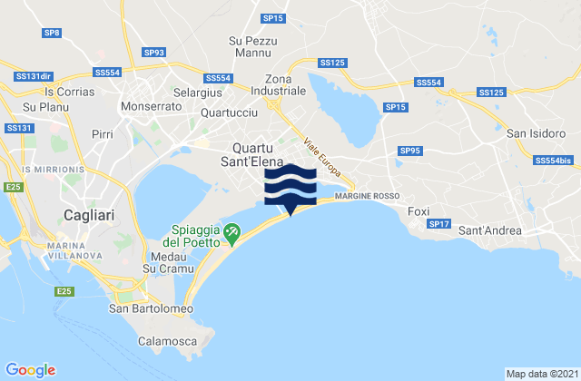 Mapa da tábua de marés em Settimo San Pietro, Italy