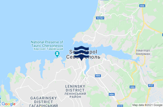 Mapa da tábua de marés em Sevastopol, Ukraine
