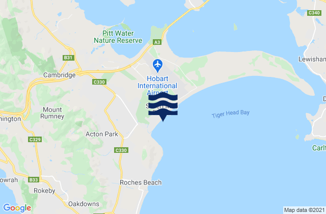 Mapa da tábua de marés em Seven Mile Beach and Point, Australia