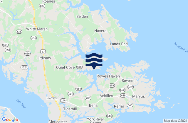 Mapa da tábua de marés em Severn River Marina, United States