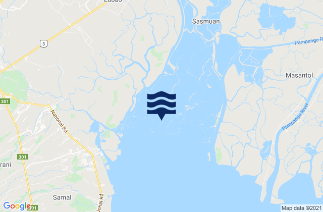 Mapa da tábua de marés em Sexmoan, Philippines