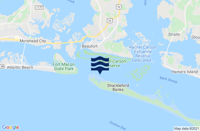 Mapa da tábua de marés em Shackleford Point NE of, United States